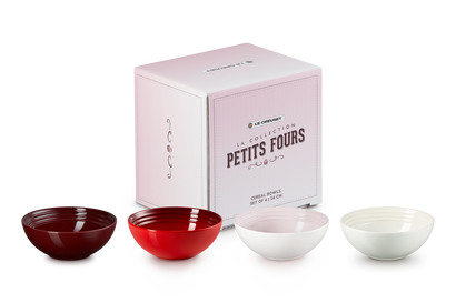 Petits Fours sett m/ 4 dyp tallerkner stentøy